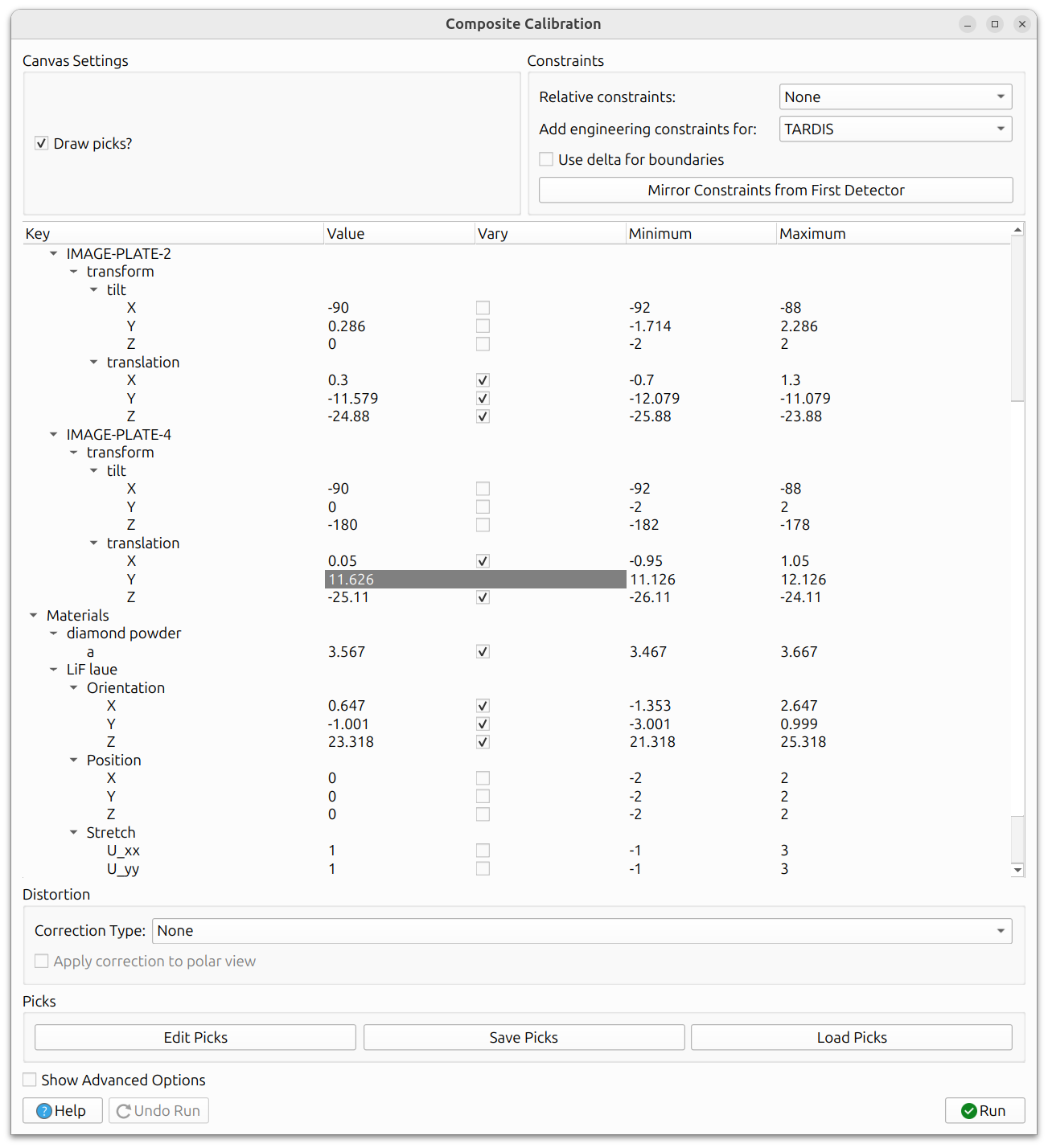 Calibration Dialog