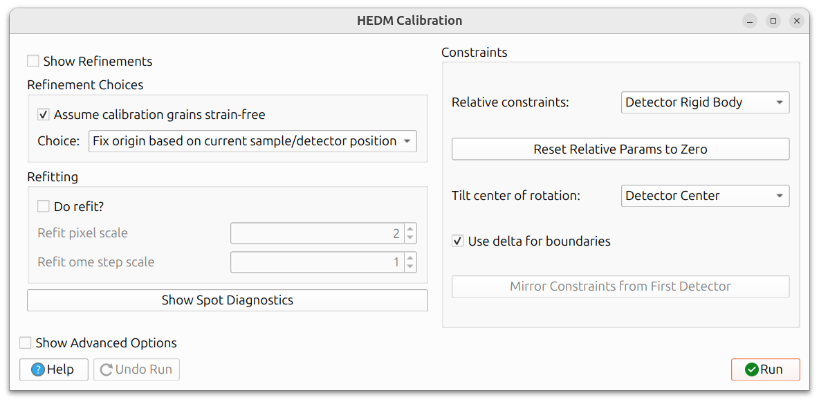 Calibration Dialog